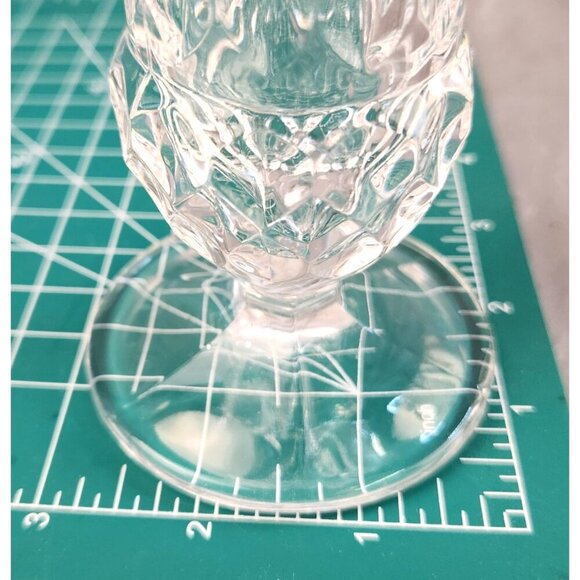 Pressed Glass  Vase Clear Diamond Cut Design Pedestal Base Decorative Vintage St - Picture 4 of 11